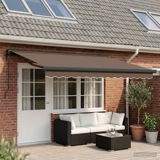 Markiza wysuwana Ciemnoszary 500 × 300 cm Tkanina i Metal