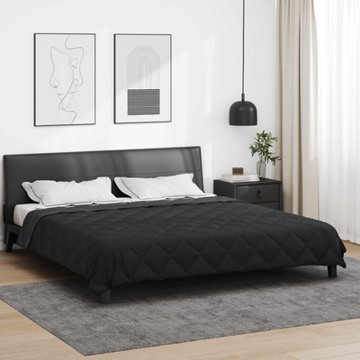 Kołdra na cały rok Czarny i antracyt 220 x 200 cm Mikrofibra