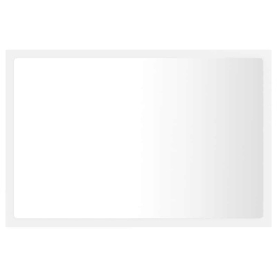 Lustro łazienkowe z LED, białe, 60x8,5x37 cm, akryl