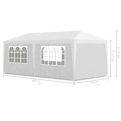 vidaXL Namiot imprezowy, 3 x 6 m, biały
