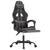 vidaXL Obrotowy fotel gamingowy z podnóżkiem, czarno-szary model standard