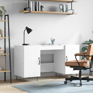vidaXL Biurko białe z połyskiem, 140x50x75 cm, materiał drewnopochodny