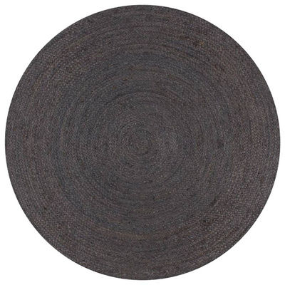 vidaXL Ręcznie wykonany dywan z juty, okrągły, 90 cm, ciemnoszary
