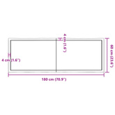 Blat, jasnobrązowy 180x60x(2-4)cm drewno z naturalną krawędzią