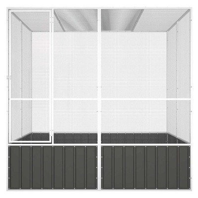 Woliera, antracytowa, 213,5x217,5x211,5 cm, galwanizowana stal