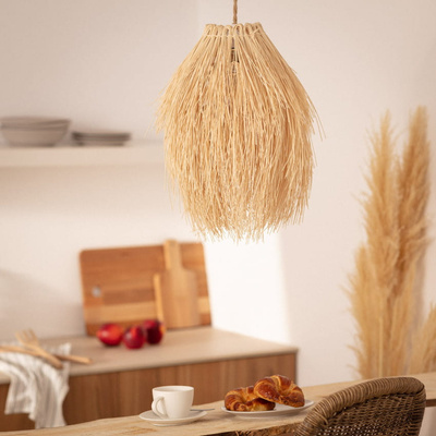 Lampa Wisząca Boho z Rattanu ?35cm Abruzzo Felicita E27
