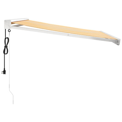 vidaXL Zwijana markiza, żółto-biała, 3x2,5 m, tkanina i aluminium