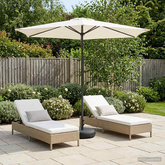Parasol ogrodowy z podstawą 270 x 270 cm Poliester Prostokątny