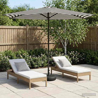 Parasol ogrodowy z podstawą 270 x 270 cm Poliester Prostokątny
