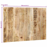 Zagłówek 120 cm lite drewno surowe mango