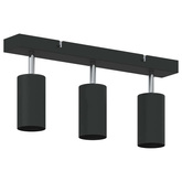 Reflektor sufitowy Z reflektorami Czarny 38 x 6 x 16 cm Metal