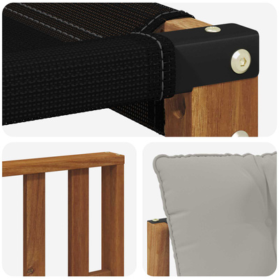 Sofa na zewnątrz Lite Drewno Akacji Naturalny i Jasny Szary