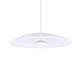 Lampa wisząca LUND 34 cm minimalistyczna – biały klosz talerz - skandynawska lampa nad stół LED