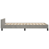 vidaXL Rama łóżka z zagłówkiem, jasnoszara, 90x190 cm, aksamitna