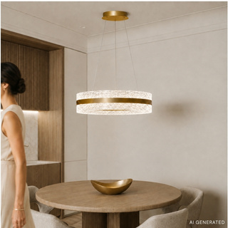CASTILLO 60 lampa wisząca złoty 35W LED 3000, 4500, 6500K kryształki bezbarwne