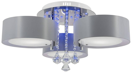 Nowoczesna lampa sufitowa led kryształ ANTILA srebrny, szary