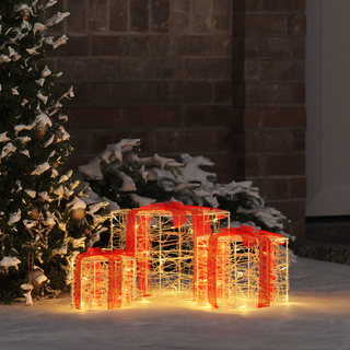 Pudełko Prezentowe 3 pcs Ciepła biel 20 x 20 x 20 cm Akryl