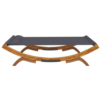 vidaXL Leżak, 165x188,5x46 cm, lite gięte drewno, antracytowy