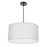 SHANTI lampa wisząca czarny 1x40W E27 abażur szary  31-38678