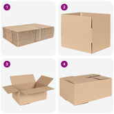 Pudełko składane 50 pcs Naturalny 35 x 24 x 15 cm Tektura
