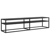 vidaXL Szafka pod TV, czarna, 180x40x40,5 cm, szkło hartowane