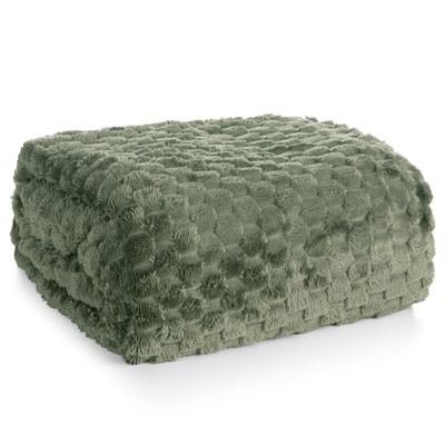 Koc Oliw ciemnooliwkowy 200x220