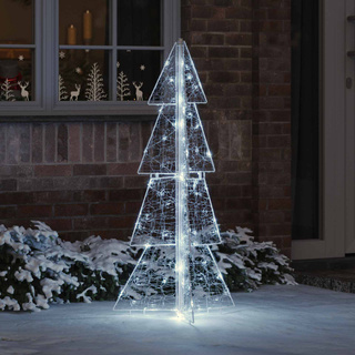 Choinka z 100 diodami LED Zimna Biała 120 cm Akryl
