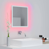 vidaXL Lustro łazienkowe LED, białe, 40x8,5x37 cm, akryl