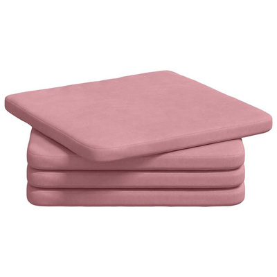 Poduszki na siedziska 4 pcs Różowy 40 x 40 x 3 cm Aksamit