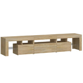 vidaXL Szafka pod TV z oświetleniem LED, dąb sonoma 200x36,5x40 cm