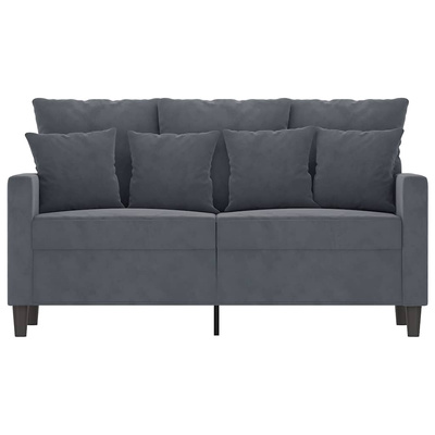 Sofa 2-osobowa, ciemnoszary, 120 cm, tapicerowana aksamitem
