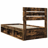 Ramka łóżka Dąb wędzony 75 x 190 cm Lite drewno sosnowe