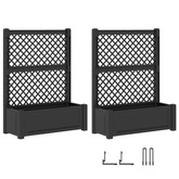 Duża doniczka z trelą 2 pcs antracytowy 143 x 143 x 133,5 cm PP