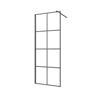 Kabina walk-in ii 80x200cm geometryczna 8mm shiny-glass czarny AK-32-187-S Invena