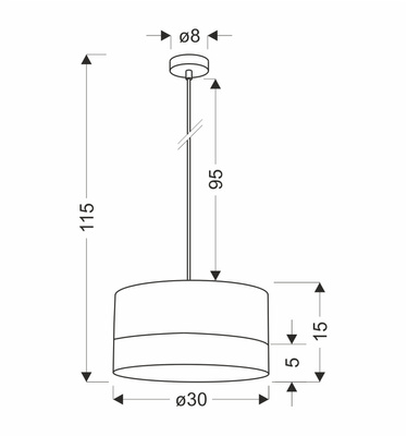 Porto Lampa Wisząca Biały 1X60W E27 Abażur Biały+Orzechowy