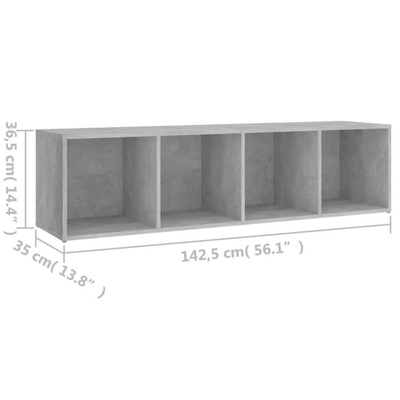 vidaXL Szafka pod TV, szarość betonu, 142,5x35x36,5 cm
