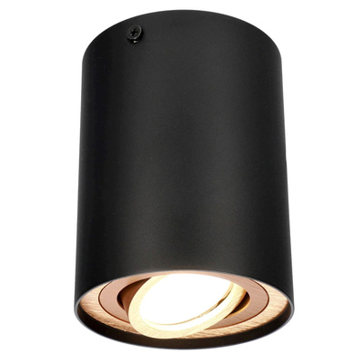 Punktowa oprawa sufitowa natynkowa SKAND 1 Black Gold GU10 IP20 okrągła czarna złota EDO777224 EDO Solutions