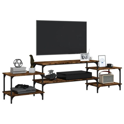 vidaXL Szafka pod TV, przydymiony dąb, 197x35x52 cm