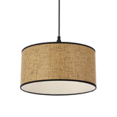 Anaka Lampa Wisząca Czarny 1X40W E27 Abażur Plecionka Beżowo-Brązowa