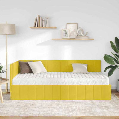 Rama Łóżka Narożnego z Materacem 2 szt. Żółty 90 x 200 cm