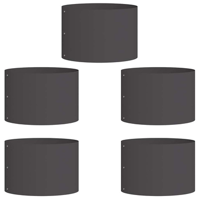 Pierścień doniczki 5 pcs Czarny 30 x 30 x 20 cm Stal zimnogięta