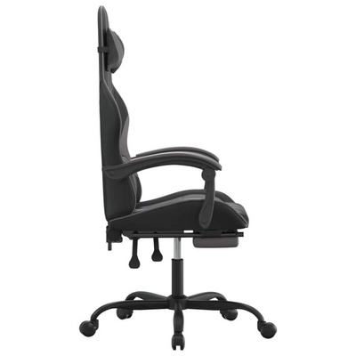 vidaXL Obrotowy fotel gamingowy z podnóżkiem, czarno-szary model standard