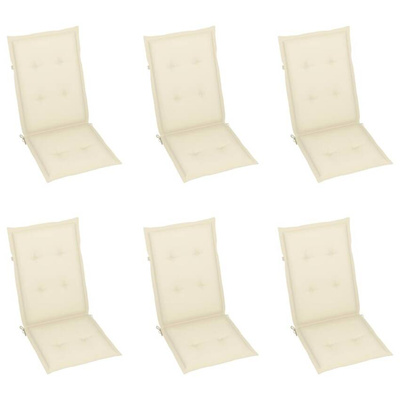 vidaXL Składane krzesła ogrodowe z poduszkami, 6 szt., drewno akacjowe