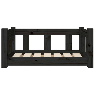vidaXL Legowisko dla psa, czarne, 65,5x50,5x28 cm, lite drewno sosnowe model standard