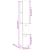 Szafka łazienkowa, wysoki połysk, biała, 25x26,5x170 cm