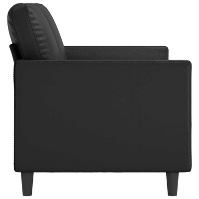 2-osobowa sofa, czarna, 140 cm, sztuczna skóra wariant 4