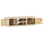 vidaXL Szafka pod TV, biała, 130 x 30 x 36 cm, lite drewno mango