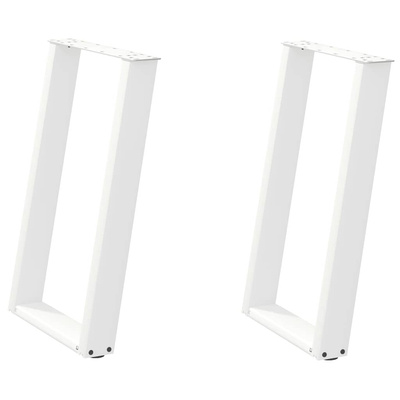 Nogi do stołu jadalnego w kształcie litery U 2 szt. Białe 50x(72-73) cm Stal