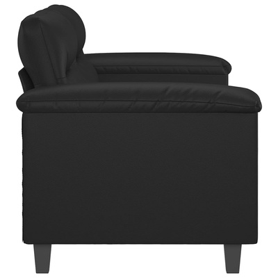 2-osobowa sofa, czarna, 140 cm, sztuczna skóra model standard