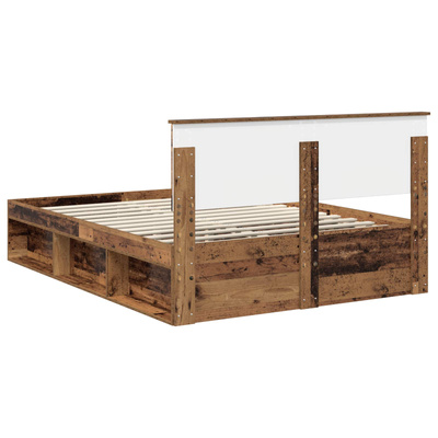 Ramka łóżka Stare drewno 140 x 190 cm Drewno inżynieryjne